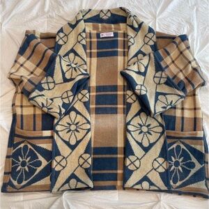 1940s Camp Blanket Cardigan/Kimono/Robe sweater